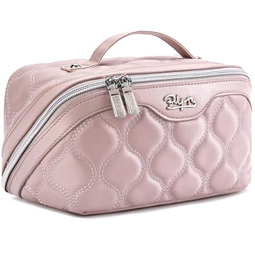 BOYATU Pink 3-Piece Travel Makeup Bag Set Large Capacity Organizer