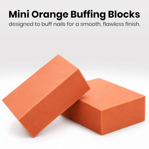 Mini Nail Buffer Blocks 100/180 Grit Orange Pack of 1000 - Nail Prep Tool