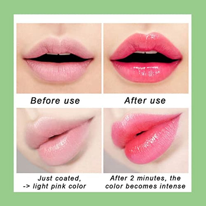 5 Pack Aloe Vera Color Changing Lipstick, 24 Hours Long Lasting Moisturizing Temperature Color Changing Aloe Vera Lip Gloss Lip Balm, Korean PinkPH Magic lipstick labiales magicos pintalabios