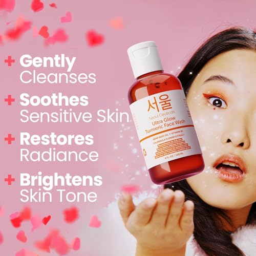 Korean Turmeric Face Wash Brightening & Hydrating Cleanser for Sensitive Skin 4oz
