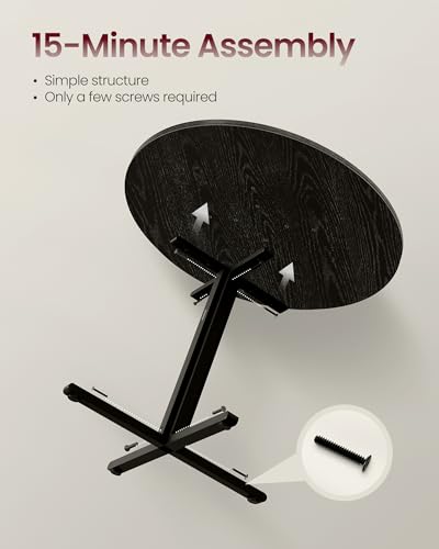 Round Dining Table for 2-4 People - Ebony Black 31.5 Inch Kitchen Table