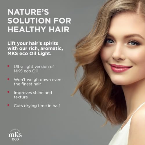 Earthly Body MKS Eco Oil Light 2 Fl Oz Hair Styling Elixir with Argan & Hemp Oil - Vegan & Cruelty-Free - Original Pack