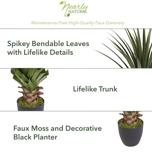 Artificial Spiked Agave Plant - 4 ft Home Decor Faux Plant with Nursery Pot