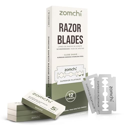 ZOMCHI Upgrade Safety Razor for Men with 60 Counts Safety Razor Blades for Shaving