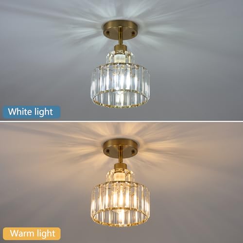 Gold Clear Pendant Lights 2 Pack - Adjustable Brass Modern Kitchen Island Fixtures