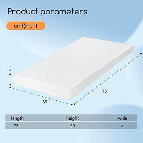 Twin Gel Memory Foam Mattress 5 Inch Medium Firm Support Cooling Bed