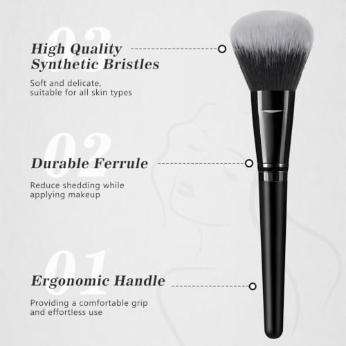 KUORYZAL Black Makeup Brushes Set 70Pcs Professional Synthetic Face & Eye Brush Kit - Variation 5243K