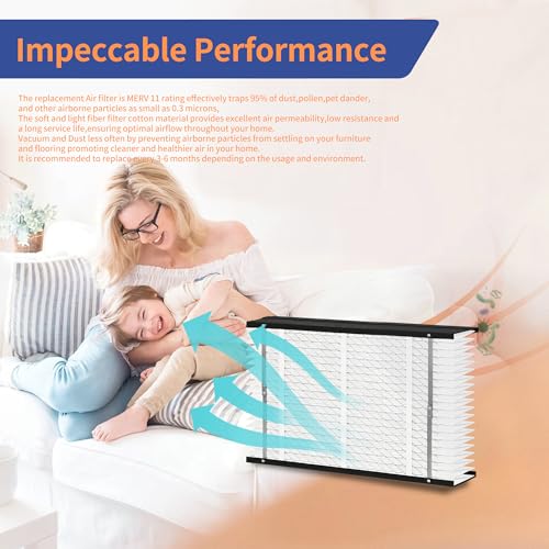 3 Pack HVAC Air Filters 16x25x4 MERV 11 Replacement for Aprilaire 410