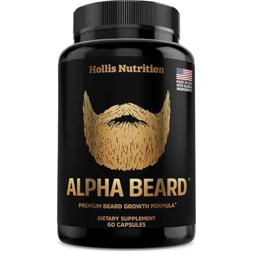 ALPHA BEARD Growth Vitamins | Biotin 10K MCG, Collagen, Keratin, Hyaluronic Acid, B-Complex, MSM | Beard DHT Blocker | Beard and Hair Growth Supplement for Men | Regrow Stronger, Healthier Facial Hair