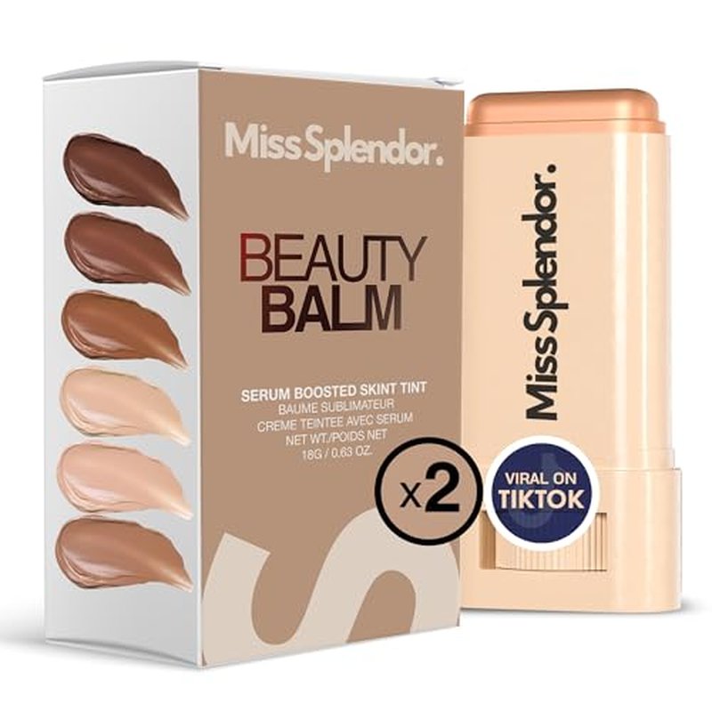Beauty Balm Skin Tint 2 Pack? (Shade 3) Serum-Boosted Skin Tint Stick for Black Women, Hybrid Foundation & Skincare, Splendor Skin Tint, Sheer-to-Light Buildable Coverage