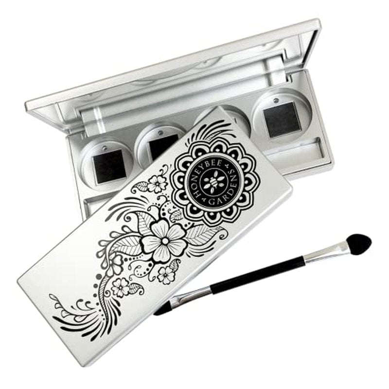 Honeybee Gardens Refillable Pressed Eye Shadow Quad Compact, Holds Up To Four Eye Shadow Colors, Fits 26mm or Smaller Pan, Customizable Travel Eye Makeup Kit