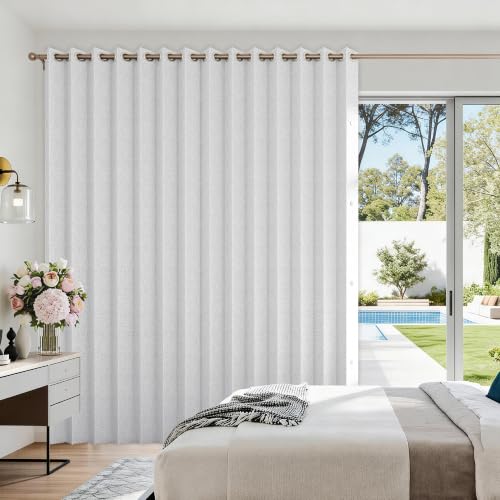 Grayish White Fabric Vertical Shades Blackout Door Window Cover 1 Panel W100xL84