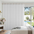Grayish White Fabric Vertical Shades Blackout Door Window Cover 1 Panel W100xL84