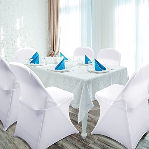 White Stretch Folding Chair Covers 50PCS for Wedding & Events - Babenest