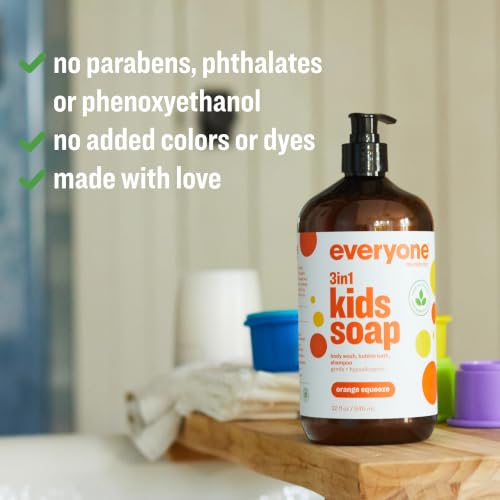 Everyone 3-in-1 Kids Body Wash Bubble Bath & Shampoo Orange 32oz Pack of 2
