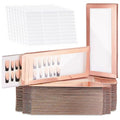 Yeaqee 100 Pieces Empty Nail Package Box with 100 Pcs White Background Papers Empty Nail Tip Box Packaging with 240 Pcs Adhesive Double Sided Tape Set for Press on Business Salon(X-Large)