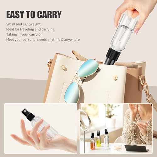 100PCS 1oz Travel Spray Bottles - Refillable Plastic Mist Bottles for Perfume, Skin & Hair Care