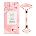 Snow Fox Skin Care Hand-Carved Rose Quartz Facial Roller ? Authentic Crystal Face Roller with Dual Ends, Noiseless Design & Real Quartz Handle ? Cooling, De-Puffing, Relaxing Self-Care Tool
