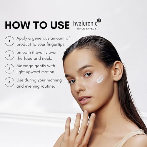 Hydrating Hyaluronic Acid 3D Face & Night Cream with Jojoba & Grape Seed Oil - 50mL