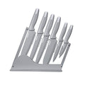 7-Piece Ceramic Coated Kitchen Knife Set in Acrylic Stand - Grey