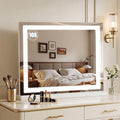 White 23x19 Inch LED Lighted Vanity Mirror with 3 Color Modes & Dimmable Brightness