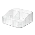 Large Capacity Clear XL Makeup Brush Holder with 8 Slots - Vintage Striped Vanity Organizer