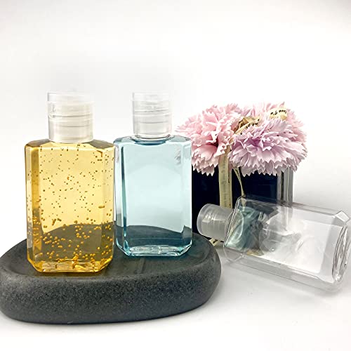 100 Pack 2oz Refillable Travel Hand Sanitizer Bottles with Flip Caps