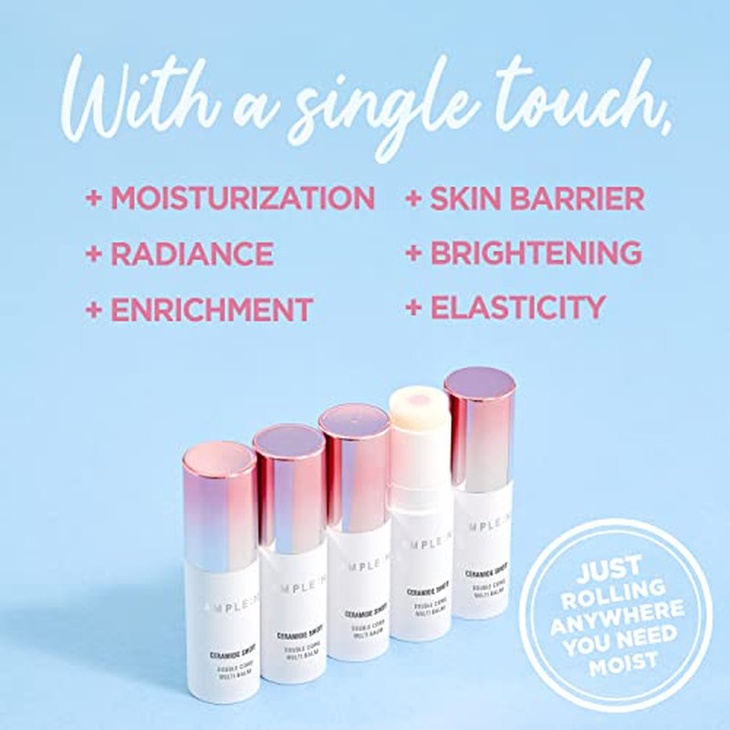 COR?ANA Ceramide Shot Double Core Multi Balm ? High Moisturization Skin Barrier Treatment Multi Usable Balm Stick ? For Face, Neck and Lips ? Wrinkle Care Moisturizing Balm ? Fragrance Free, 0.35oz.