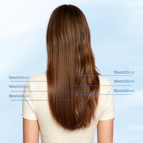U Extension Seamless Clip-In Human Hair Extensions 16 Inch Natural Black 2 Pcs