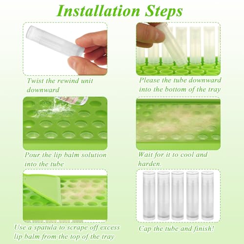 Clear 200PCS Lip Balm Tubes with Caps, Filling Tray & Spatula Set — DIY Lipstick & Lip Balm Containers
