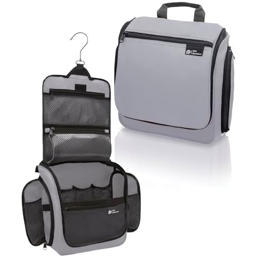 DD D&D Wanderlust D&D Hanging Travel Toiletry Bag for Men and Women ? Cosmetics, Makeup and Toiletries Organizer Kit with 10 Compartments, Zippers, XXL Metal Swivel Hook, Water-Resistant Nylon