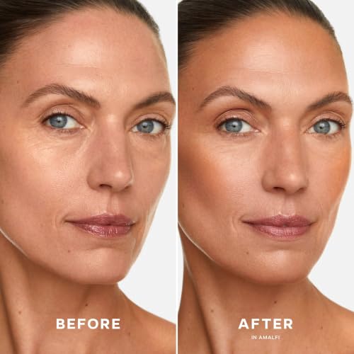 Saie SuperSuede Radiant Baked Bronzer - Amalfi (Light to Medium) - Hydrating, Long-Lasting, Vegan Face Bronzer with Squalane + Jojoba