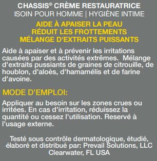 Chassis Restoration Cream - Moisturizing Chafing Relief for Comfort & Care