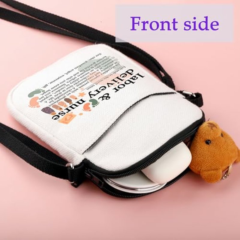 L&D Nurse Makeup Bag Labor And Delivery Nurse Cosmetic Bag L&D Nurse Gift Lifeline Gift Nicu Nurses Week Gift (delivery nurse noun Crossbody bag)