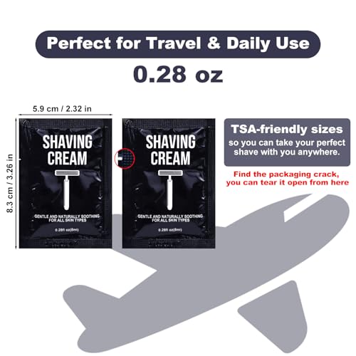 Travel Shaving Cream Bulk for Men 8ml/0.28fl oz,Disposable Shaving Cream in Bulk Individual Travel Shave Cream for Hotel Homeless Charity Home Nursing (Jasmine,Pack of 50)