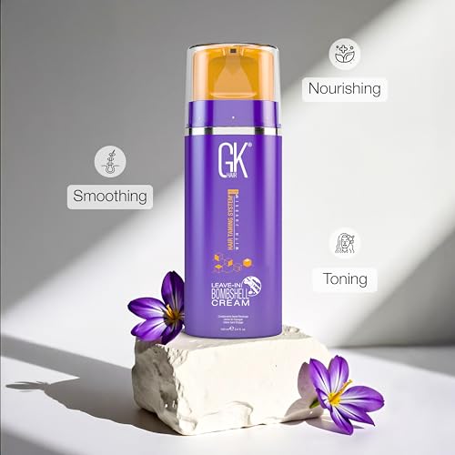 GK HAIR Leave-In Bombshell Purple Cream 3.4 Fl Oz | Hair Conditioner & Toner for Blonde & Damaged Hair
