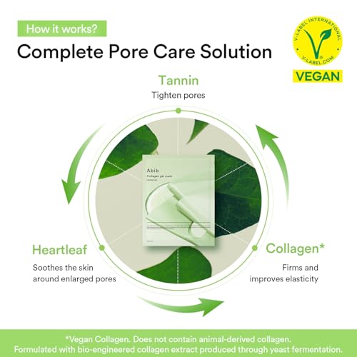 Vegan Collagen Gel Face Mask 10 Sheets Soothing Heartleaf Jelly for Hydration