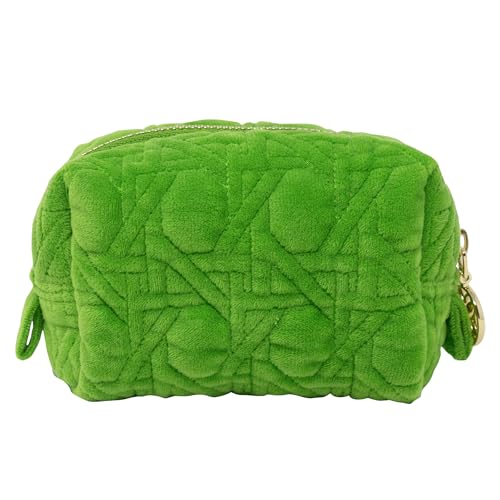 Lilly Pulitzer Gold Quilted Zipper Pouches, Cute Cosmetic Case for Women, Travel Toiletry Bag, Small Pouch Bag for Supplies, Set of 2, Makeup or Toiletries (Peninsula Green)