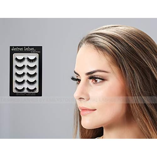 Natural Eyelashes 3D Faux-Mink Lashes Multipack 5Pairs, Texture