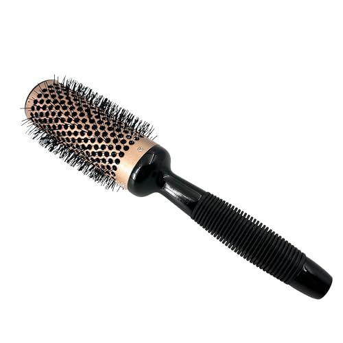 Vented Thermal Round Hair Brush - 2.5 Inch Barrel for Long Hair - Black & Rose Gold - Phillips Brush Luxe