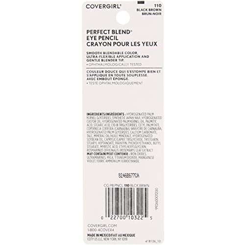 CoverGirl Perfect Blend Eye Pencil Pack of 4 – Black Brown Metallic Eye Liner & Shadow