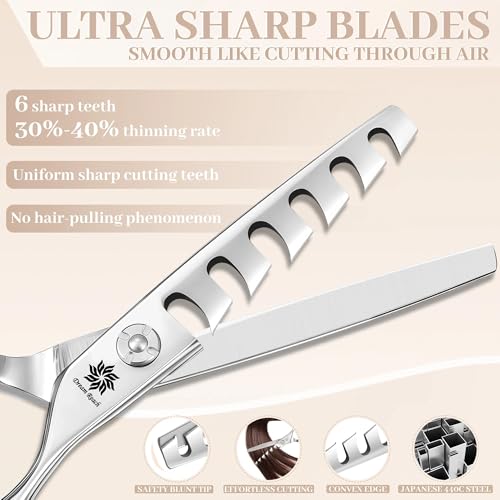 Dream Reach 6 Inch Texturizing Hair Scissors - 440C Steel, Ergonomic Handle, Pack of 1