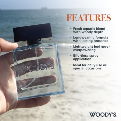 Woody's Men's Eau de Toilette Cologne 3.4 oz Long-Lasting Fresh Masculine Scent