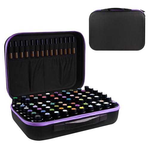 Purple 70 Bottle EVA Essential Oil Storage Carrying Case - Travel & Home