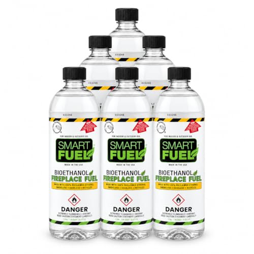 Bioethanol Fuel Pack of 6 - 6 Liters for Fire Pits and Indoor Burners