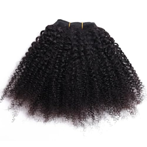 Afro Kinky Curly Hair Bundles 14 Inch Natural Color - Mongolian Human Hair with Variation Afro Curly Black