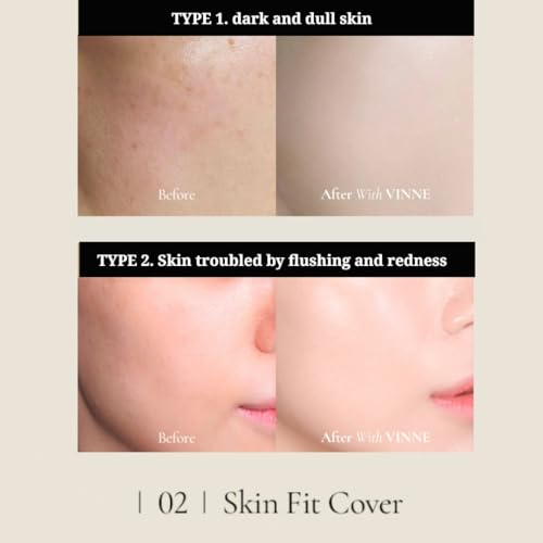 VINNE Korean Cushion Foundation 1 Oz Light Beige - Natural Dewy Finish, Long Lasting, Refill Not Included