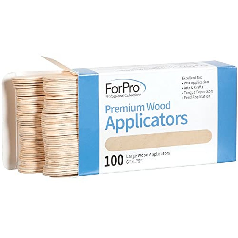 ForPro Professional Collection Premium Wood Applicators, Non-Sterile, Hair Removal Waxing Sticks, Large, 6¡± L x .75¡± W, 100-Count (Pack of 6)