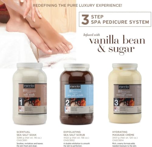 Salt Soak for Pedicure & Spa - Hydrating Vanilla & Sugar Foot Bath - 116 oz