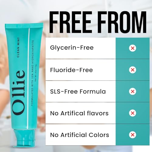 Ollie Nano Hydroxyapatite Fluoride-Free Toothpaste 4oz Mint Pack of 2